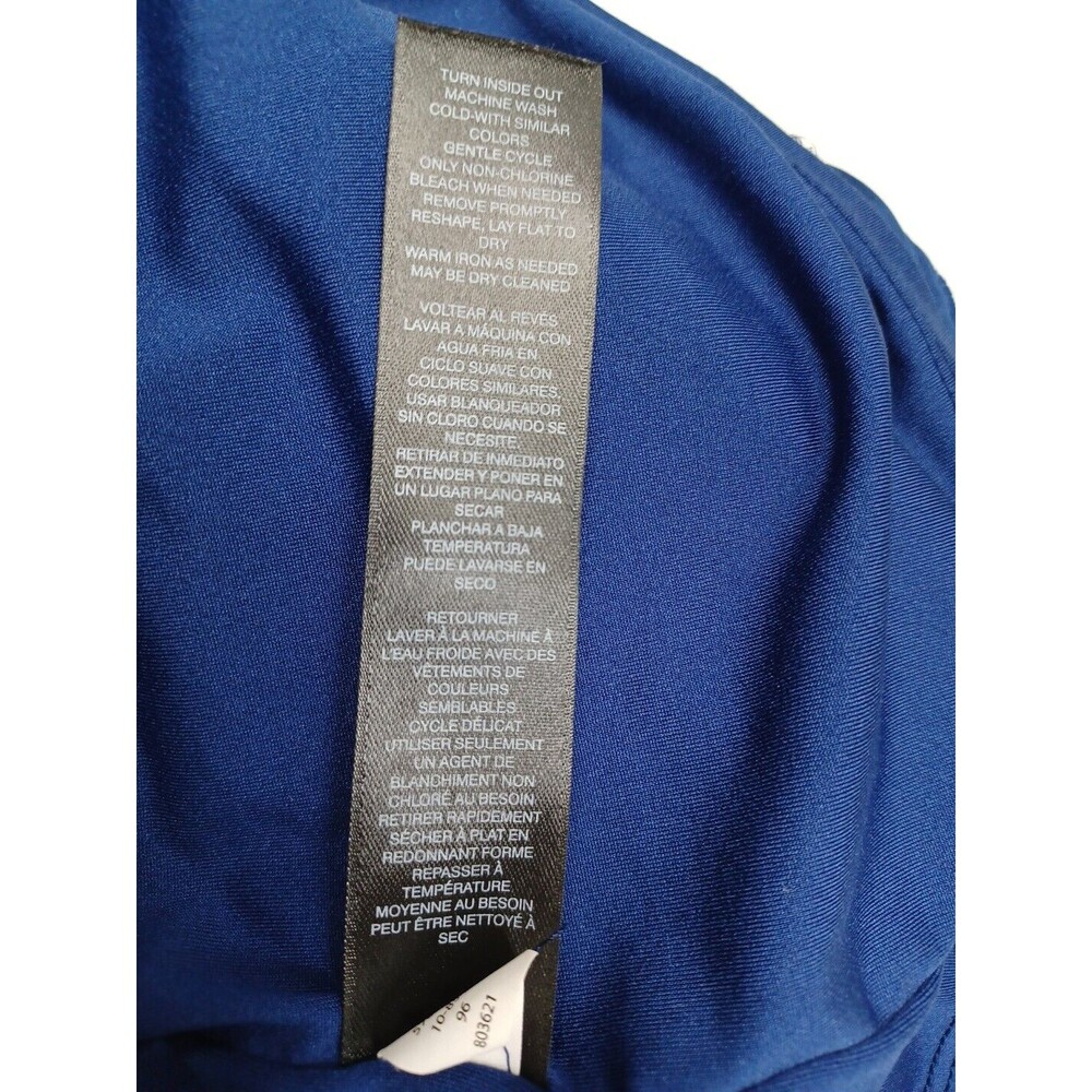 White House Black Market Blue Velvet Velour Short Sleeve Top XS - Picture 10 of 10